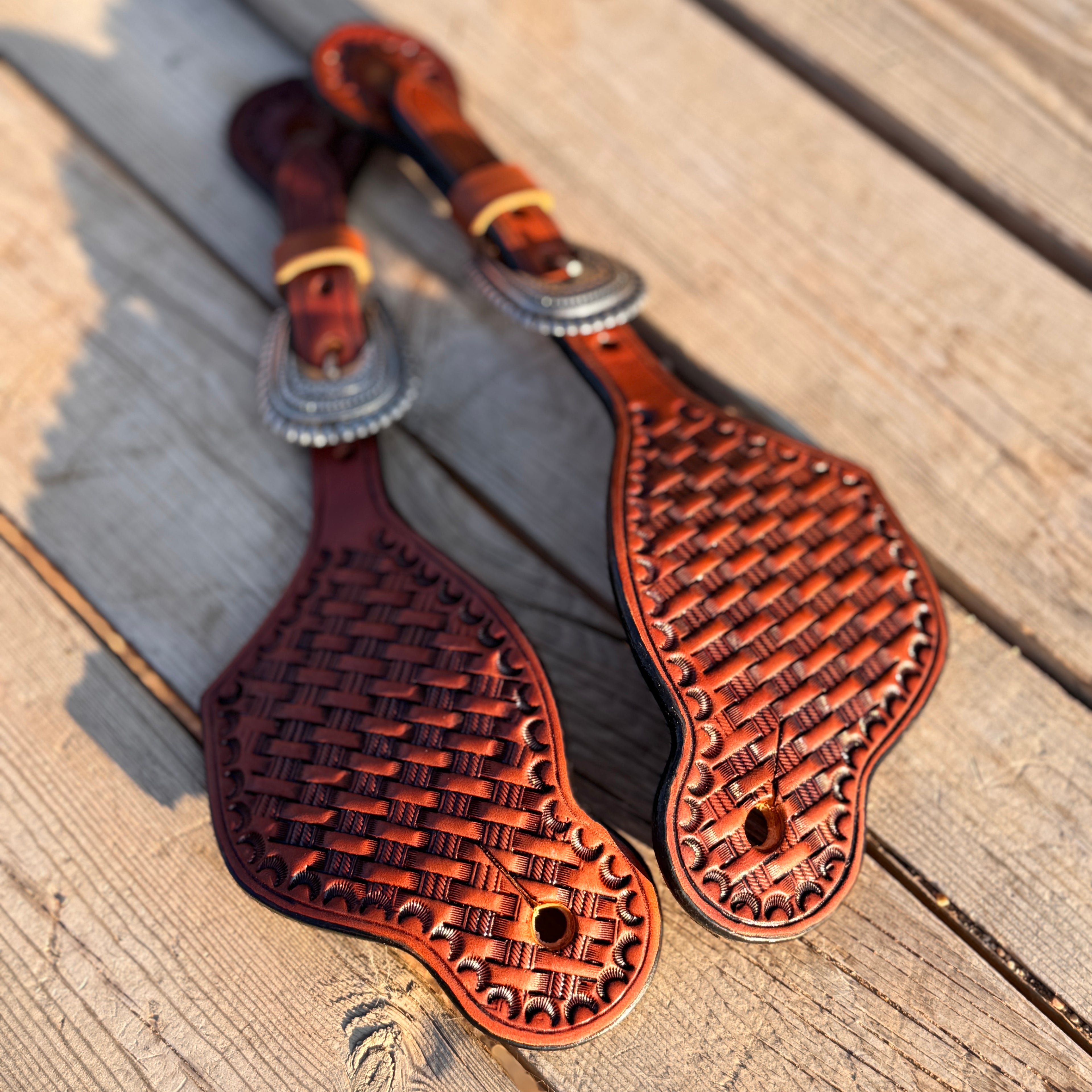 Basketweave Spur Straps