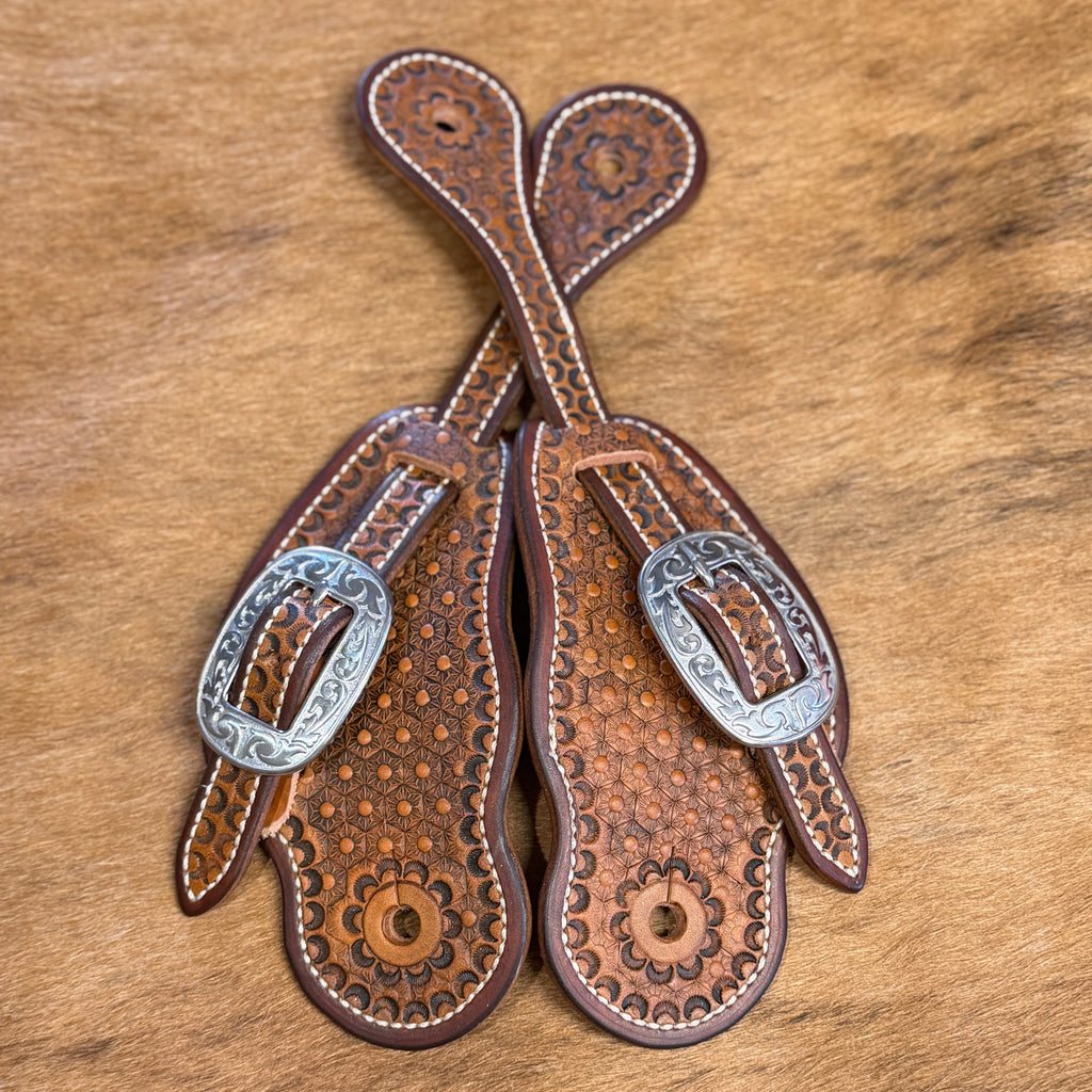 Geo Stamped Buckaroo Spur Straps