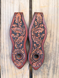 Acorn Oak Leaf Tooled Slobber Straps