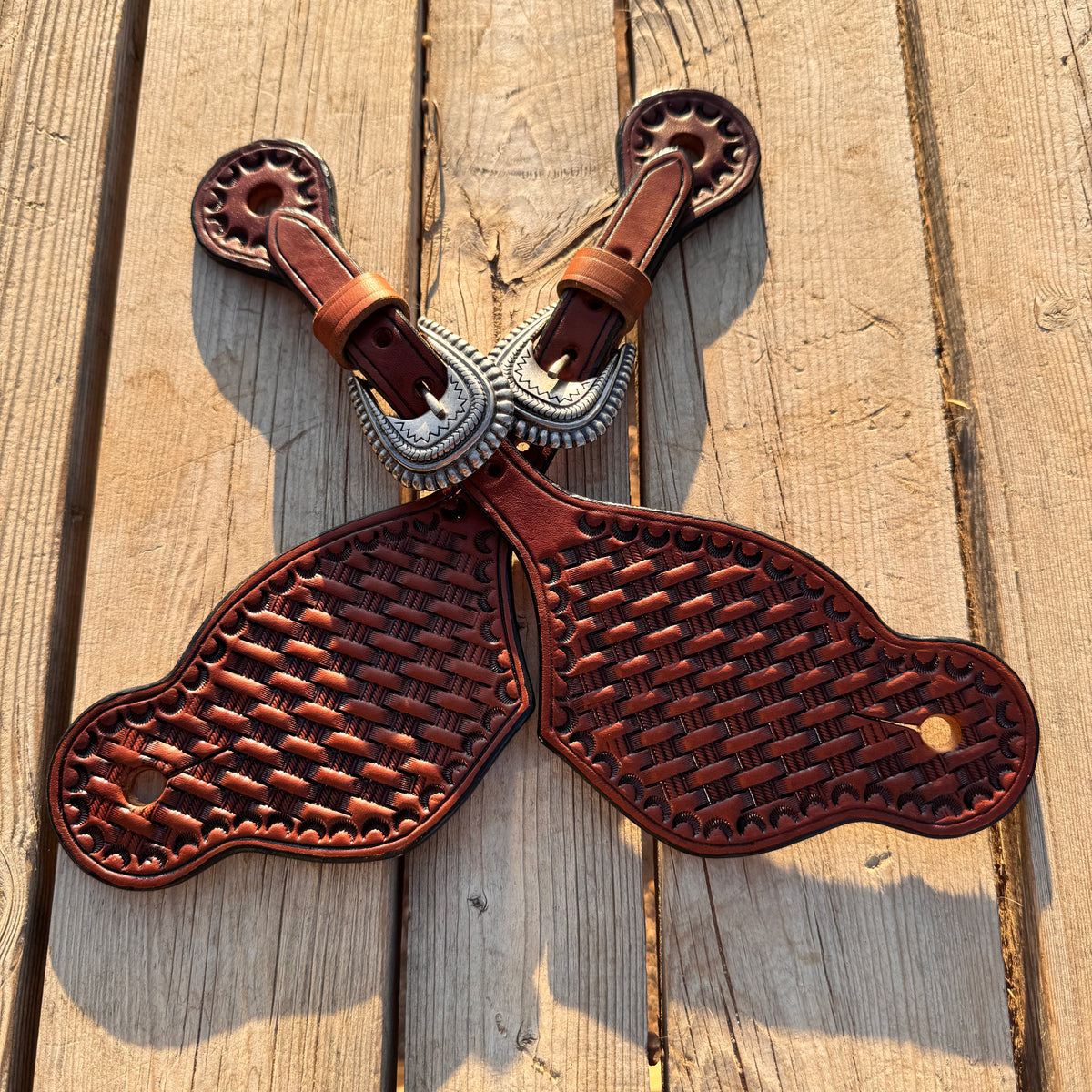 Basketweave Spur Straps