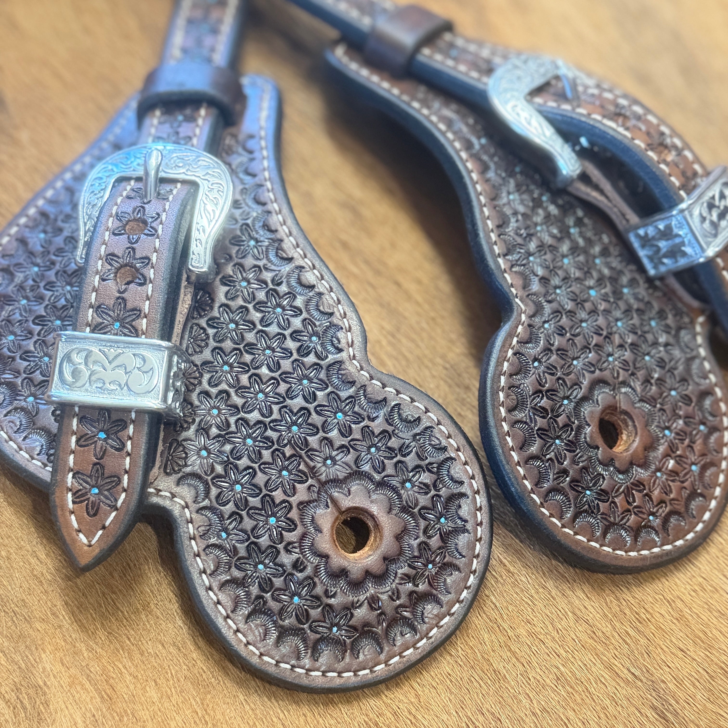 Geo Floral Buckaroo Spur Straps
