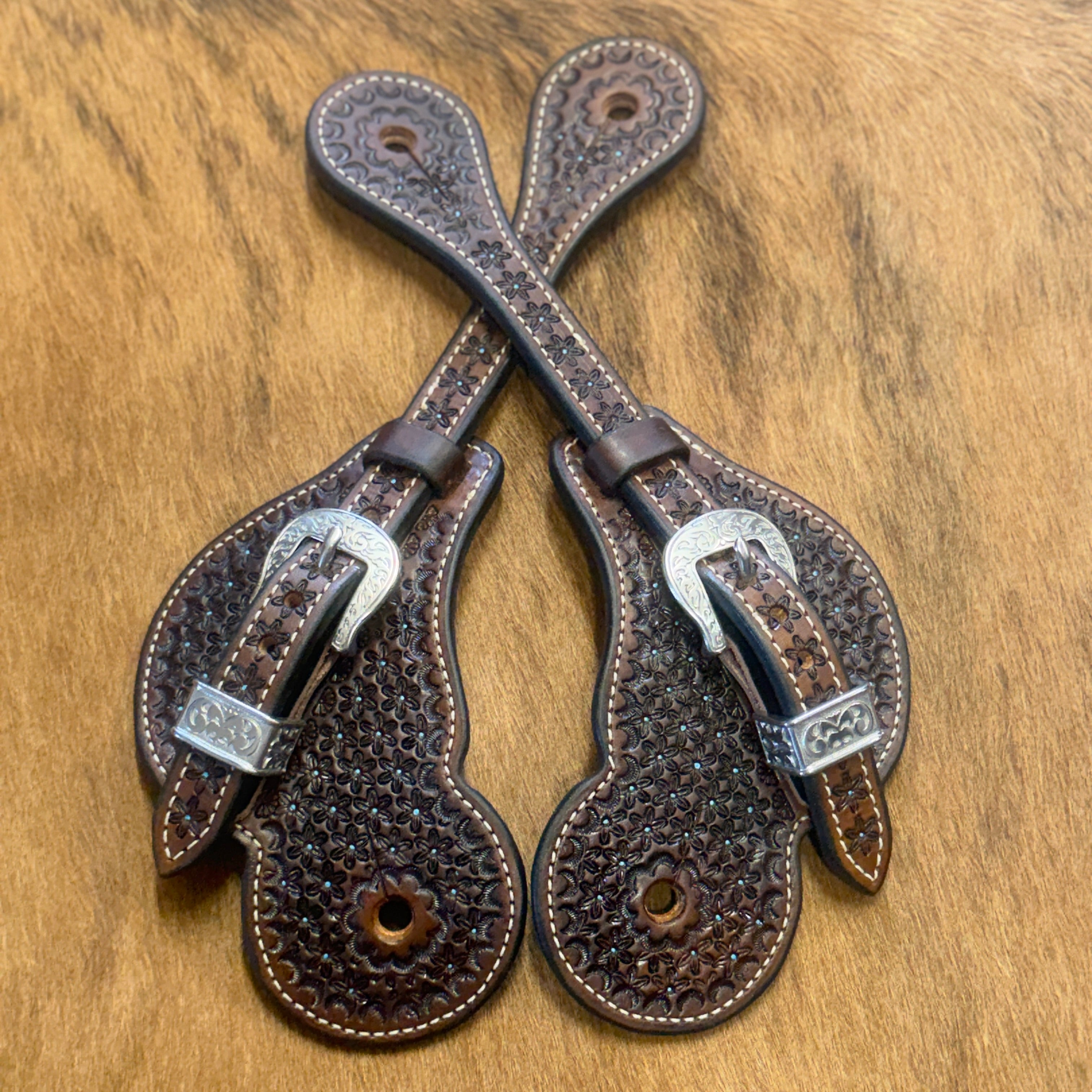 Geo Floral Buckaroo Spur Straps