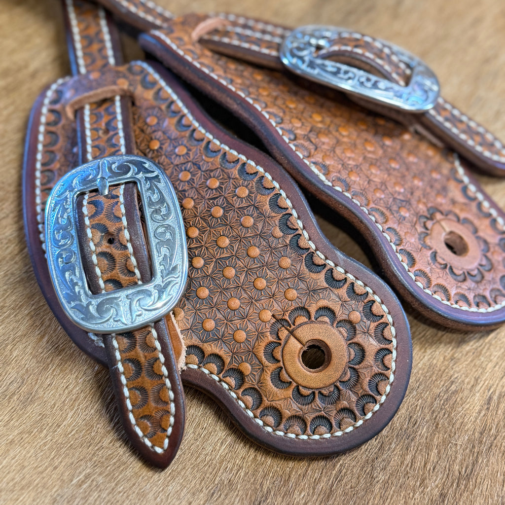 Geo Stamped Buckaroo Spur Straps
