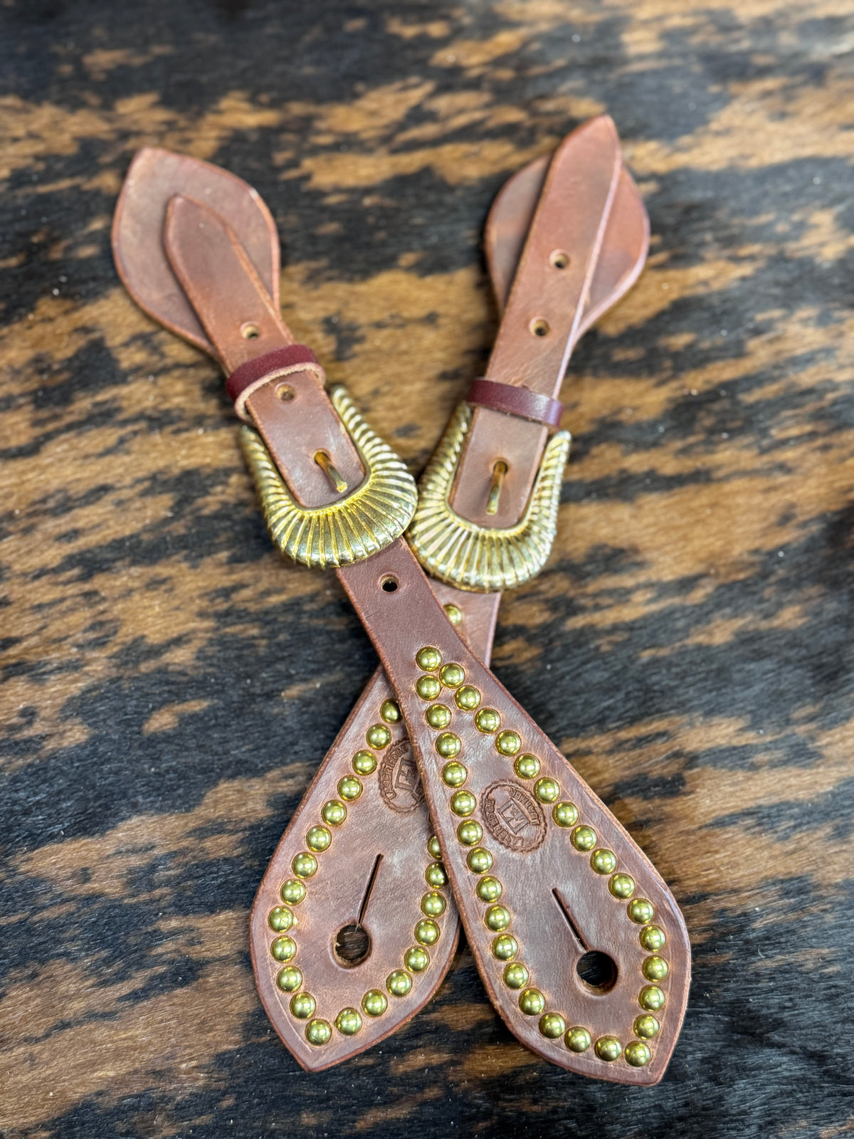 Brass Spotted Spur Straps